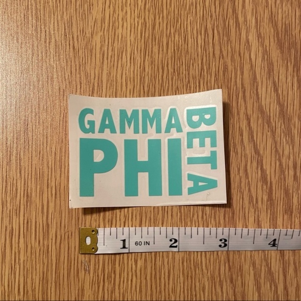 Mint Green Gamma Phi Beta Decal Sticker - New without Tags